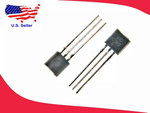 " BC560B (5 pcs) 45V 100 mA TO-92 Bipolar PNP Transistor - Free & Fast shipping