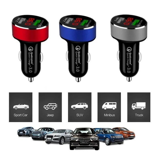 Double Chargeur USB Voiture – 2 Ports 2.1A – Allume-cigare – Charge Rapide – Neuf
