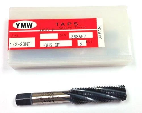 1/2-20 6-Flute GH5 Spiral Flute Bottoming Tap (Pack of 3) YMW 388552