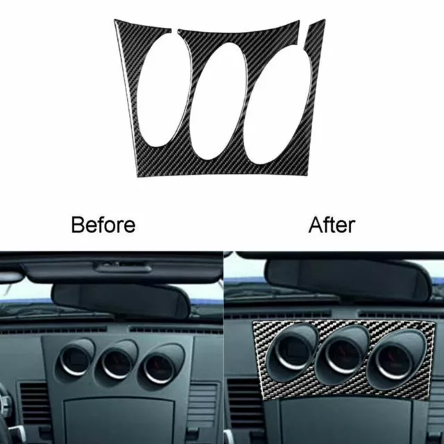 Adesivo per copertura console radio in fibra di carbonio per Nissan 350Z 03-2009