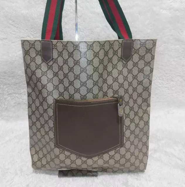 GUCCI GG Supreme Sherry Line Tote Bag