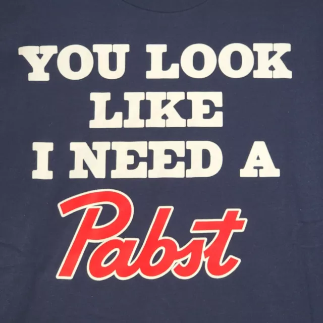 PBR Pabst Blue Ribbon SHIRT Adult 2XL XXL BLUE RED BEER CASUAL BREWING NWT