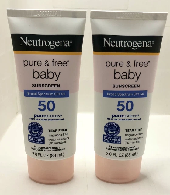 NEUTROGENA PURE & FREE BABY SUNSCREEN SPF 50 TEAR FRAGRANCE FREE  3oz  Lot X2
