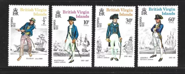 BRITISH VIRGIN ISLANDS – 1972 – SEAMEN - Scott # 237-240 – SET OF 4 - MINT