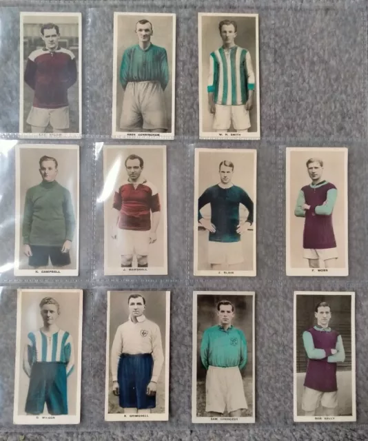 D. C. Thomson British Team Of Footballers 1923 Full Set of 11 Cards