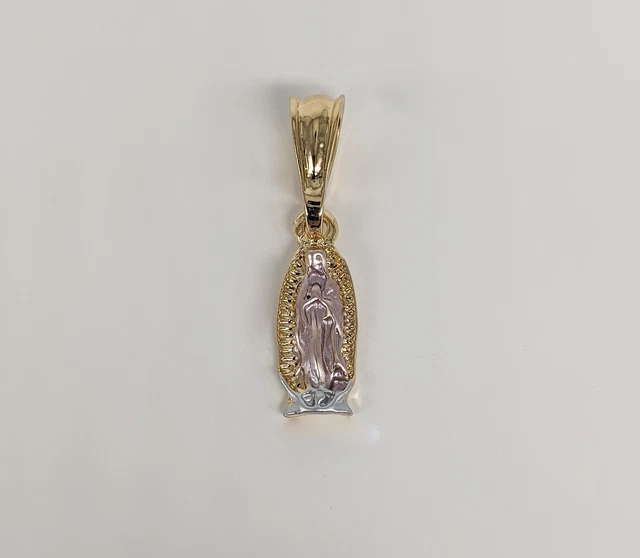Gold Plated My Lady Virgin Mary Pendant Oro Laminado Virgen de Guadalupe Medalla