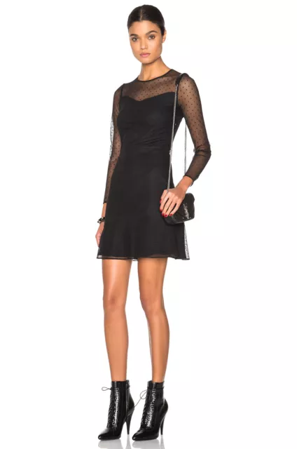 NEW Rag & Bone Charlotte Mesh Dress in Black size 10 #D2684