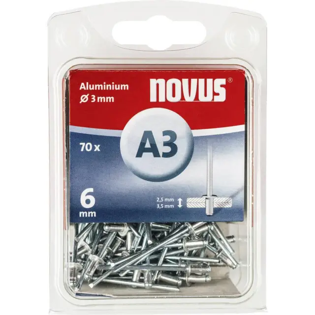 Novus 110055304 Rivet aveugle (Ø x L) 3 mm x 6 mm aluminium aluminium 70 pc(s)