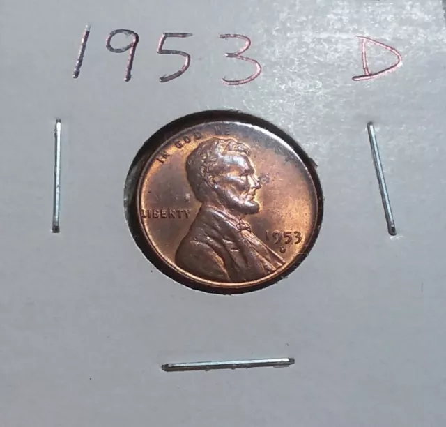 RED BU 1953-D LINCOLN WHEAT PENNY - Uncirculated What You See Is What You Get