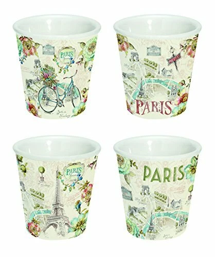 Lot De 4 Tasses à Café Abifel – Rayures – Occasion – Très Bon état