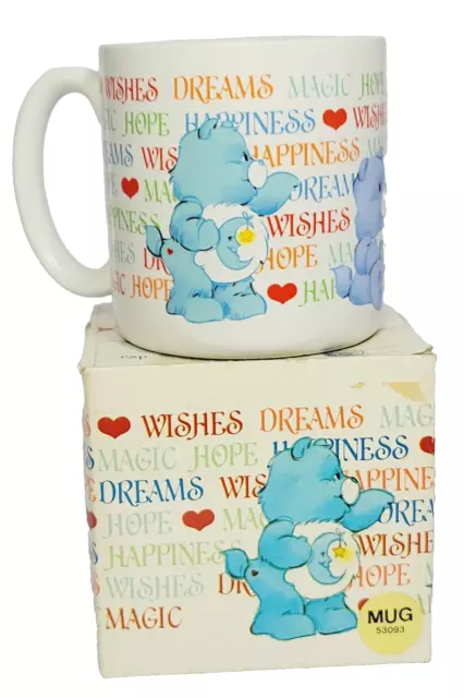 Vintage American Greetings Care Bears Mug 1984 wishes dreams happiness hope NEW