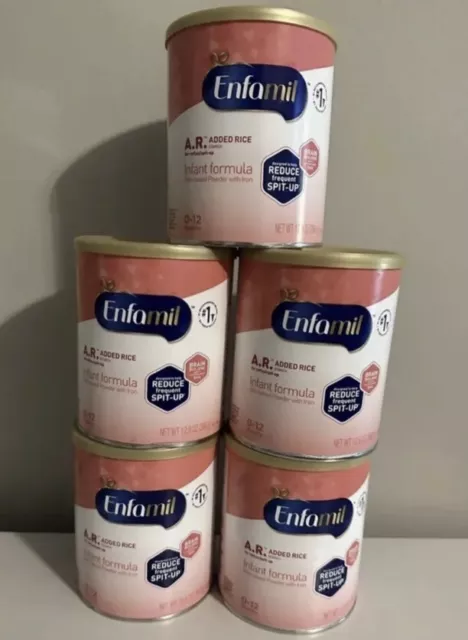 5 Pack Enfamil A.R. Added Rice Infant Formula 12.9 oz Each EXP: 08/2024+