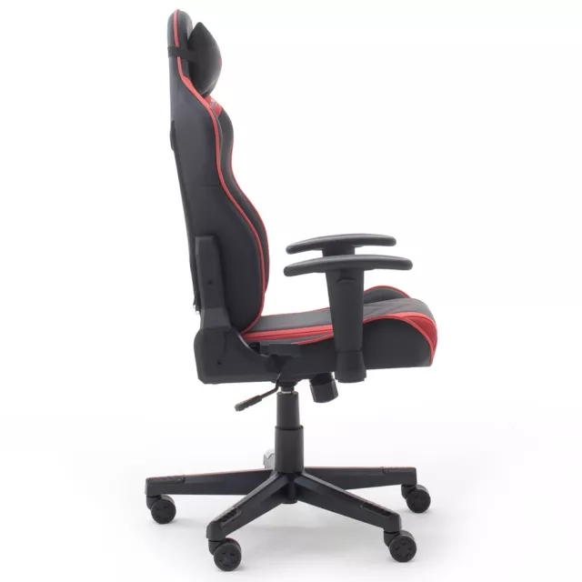 Raburg Chefsessel DX RACER, SCHWARZ-ROT, Gaming-Racingstuhl, Gestell SCHWARZ 2