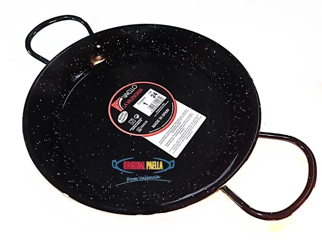 LA IDEAL Poêle à Paella en Acier émaillé, Noir, 15 cm