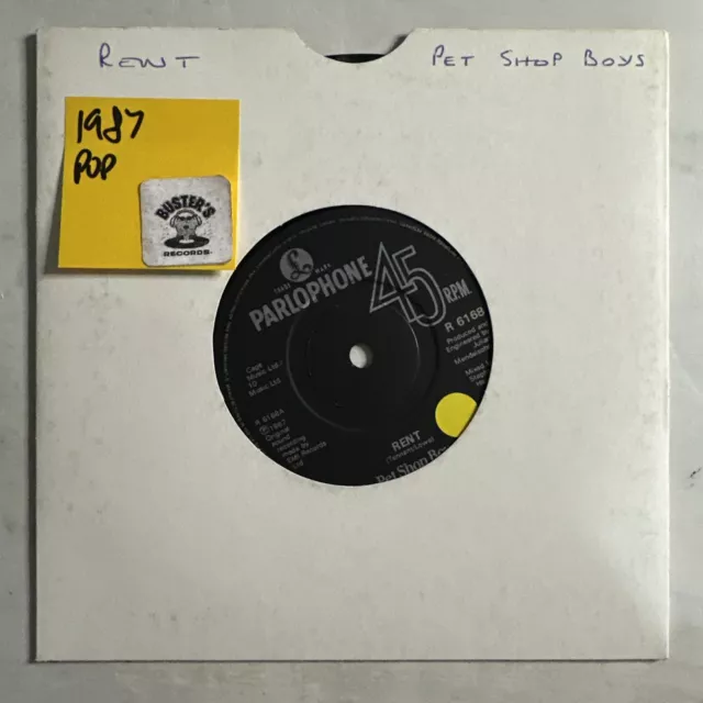 Pet Shop Boys - Rent 7" Vinyl Record Single VG+