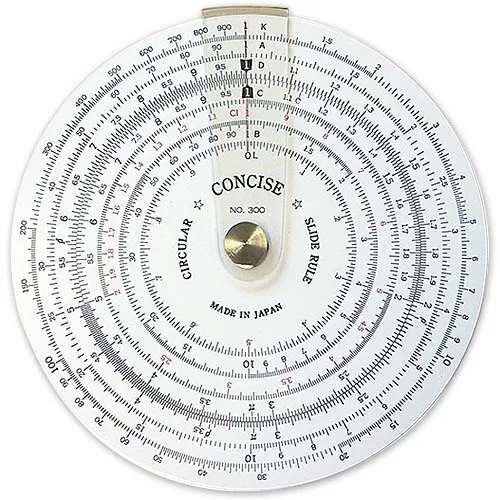 Concise Ruler Circular Slide Rule No. 300 100829 Made IN JAPAN 110mm