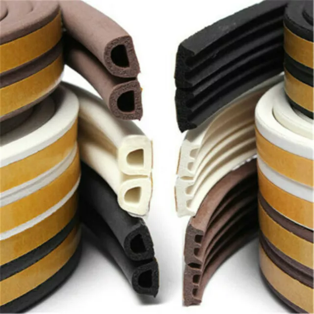 5M/10M Rubber Seal Weather Strip Foam Sticky Tape Door Window Draught Excluder