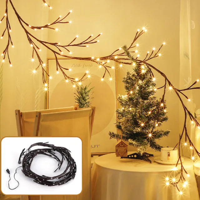 String Wall Lights Bendable Willow Vine Lights for Home Wedding Party Decor