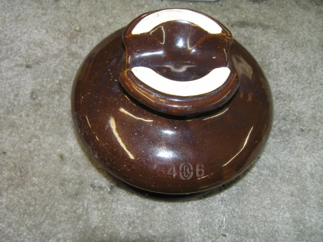 Vintage Large Brown Ohio Brass 4OB6  Porcelain High Voltage Multipart Insulator