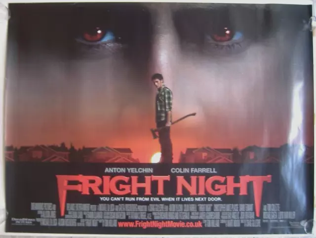 Fright Night (2011) D/S UK Quad Poster, Anton Yelchin, Colin Farrell