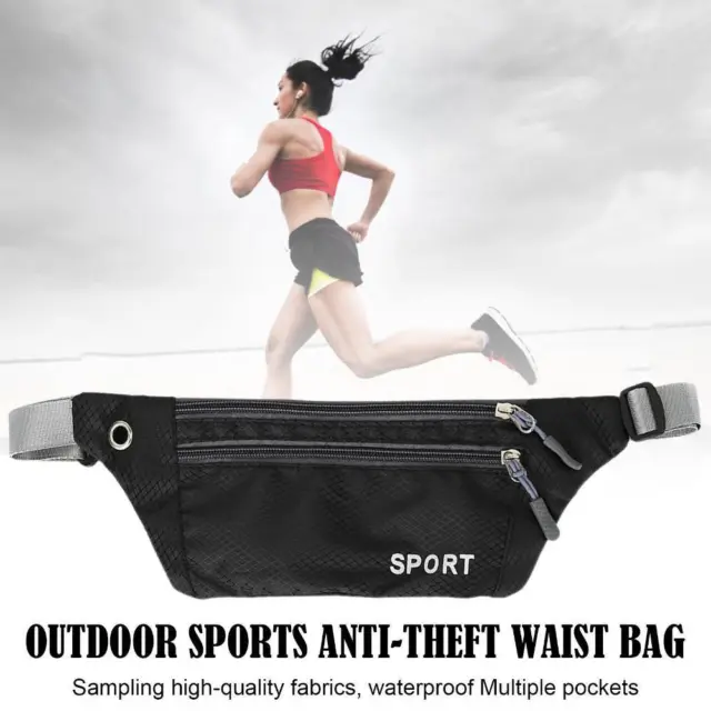 Waterproof Running Belt Fanny Pack Waist Pouch Outdoor Bag Camping Zip E9L3