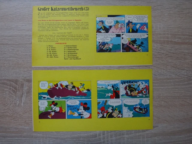 Micky Maus 39 von 1966  Beilage Comicstreifen  Super-puste ungefaltet
