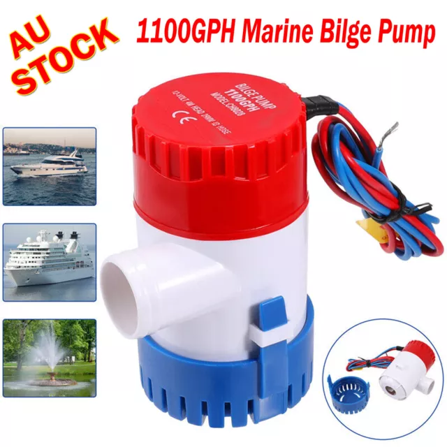 Submersible Boat Bilge Water Pump Marine Electric 1100GPH 12V, Rule RV Yacht SPA