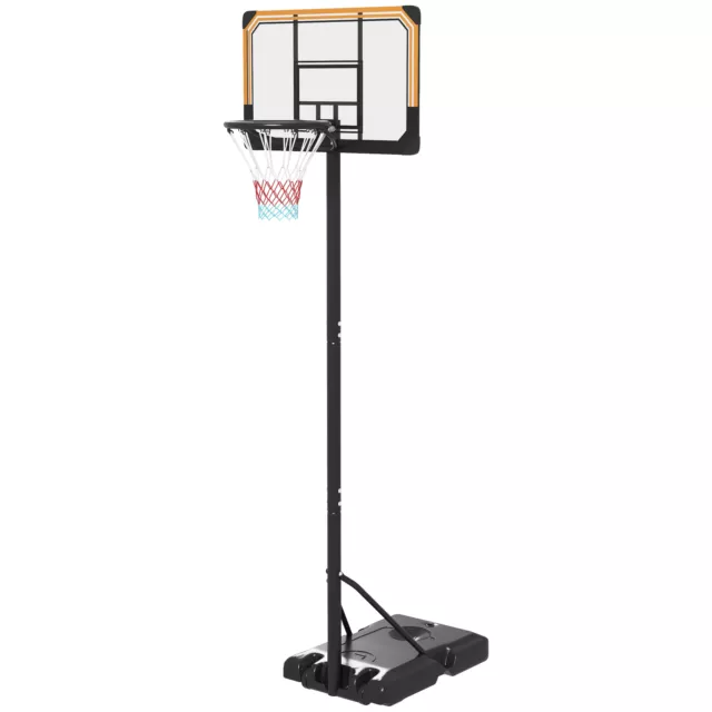 SPORTNOW Canestro Basket a 6 Altezze Regolabili con Base e Rotelle Nero