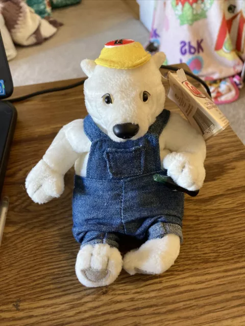 Coke Brand Bean Bag 8" Teddy Bear, Carpenter LNWT