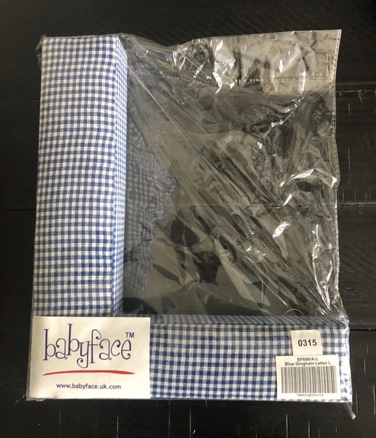 Fabric Covered Wall Letter - Blue Gingham - Letter L