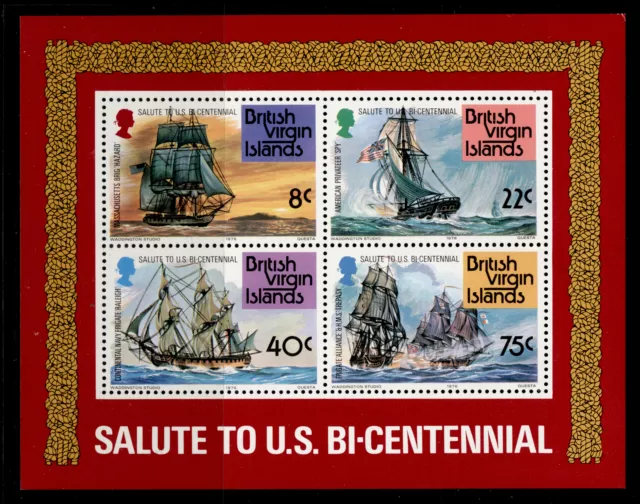 BRITISH VIRGIN ISLANDS QEII SG MS359 1976 American revolution mini sheet NH MINT