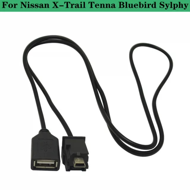 101cm Black Car Audio USB Cable Adapter For Nissan X-Trail Tenna Bluebird Sylphy