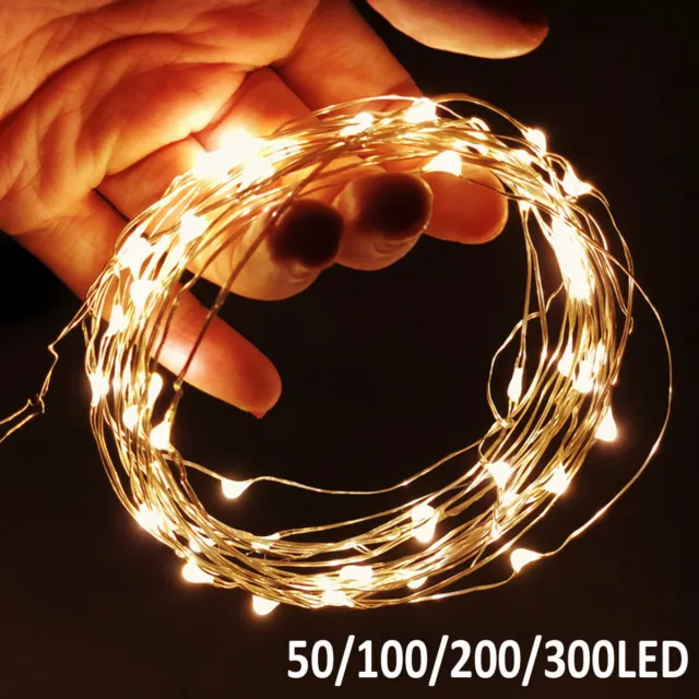 LED Solar/USB Micro Rice Wire Copper Fairy String Lights Garden Party In Outdoor
