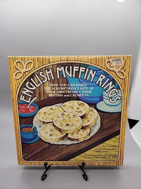 Vintage English Muffin Rings Crumpets Fox Run Craftsmen #4685 4 Metal Rings