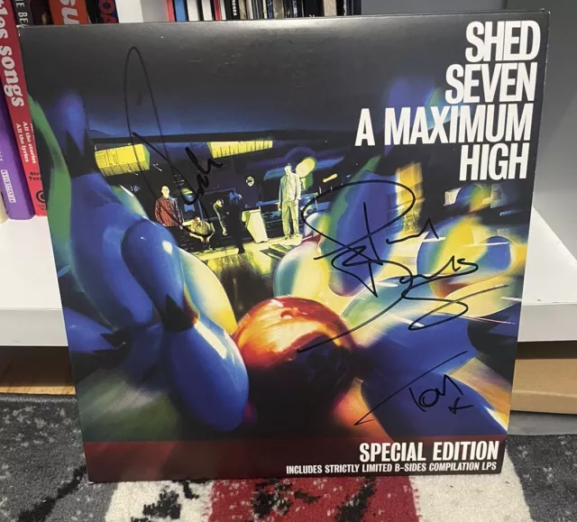 Shed Seven A Maximum High Signed By Rick, Tom And Paul Triple Rare Colour Vinyl
