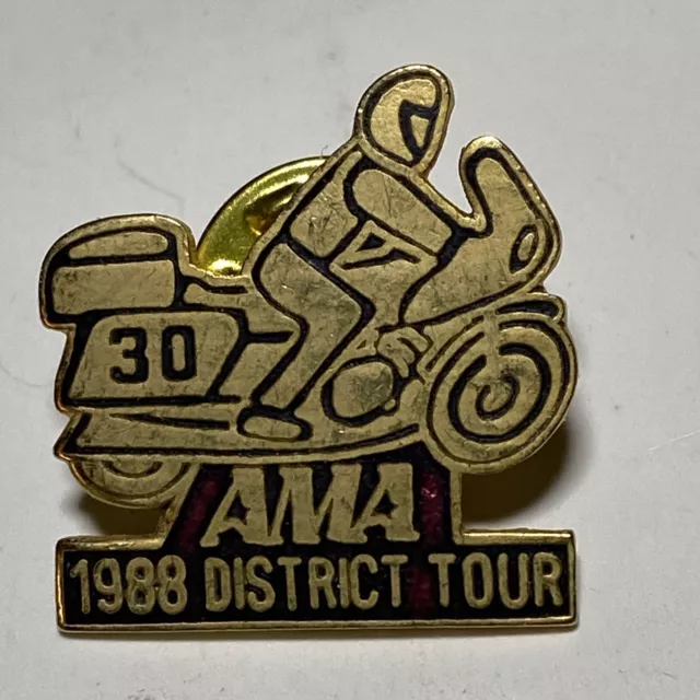 vintage 1988 AMA motorcycle District 30 Tour jacket lapel pin