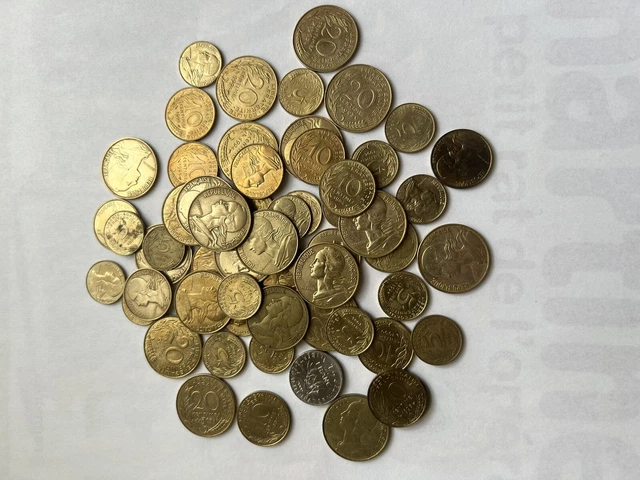 LOT PIÈCES FRANCAISES  DE 5, 10, 20, 50 CENTIMES et 1/2 FRANC