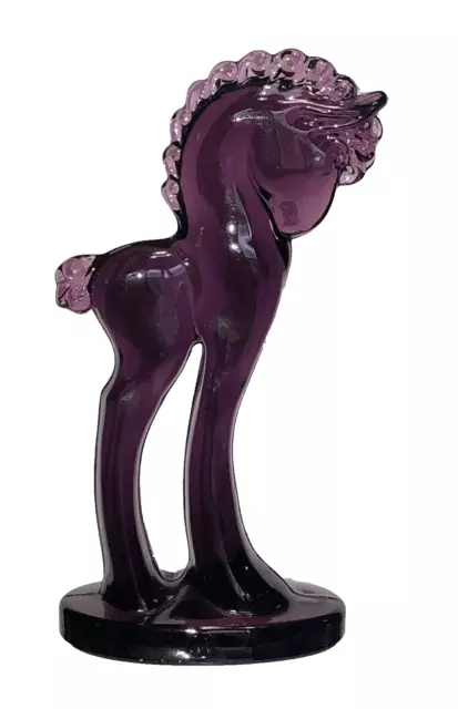 Retired Old Mosser Glass - Pony Trojan Horse - Amethyst Purple 1981