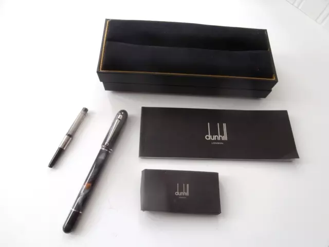 Dunhill Sidecar Marble Resin Fountain Pen: Boxed With Accessories