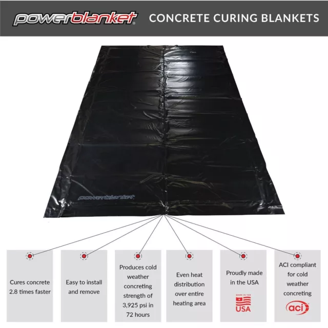 Concrete Curing - Powerblanket Electric Heated Concrete Curing Blanket, 5' x 10'
