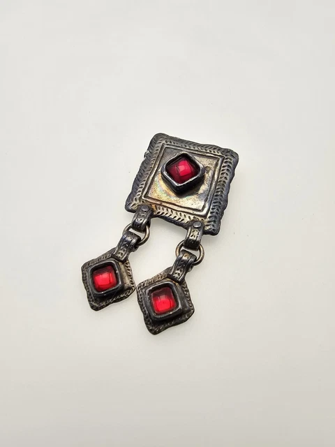 Broche Serre-foulard Argentée Vintage - Bijou Fantaisie Rare - État Parfait