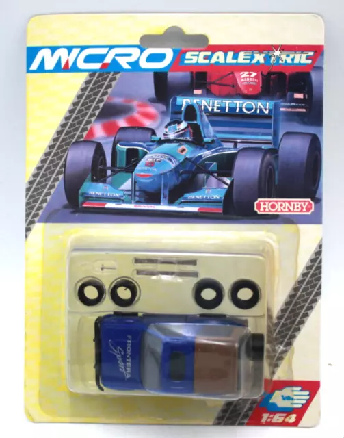 Rare Early Micro Scalextric HO Slot Car Frontera Sport Blue SUV Truck 1/64 Scale