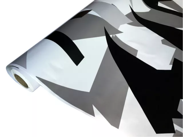 8,29€/m² Camouflage Autofolie 10m x 152cm Luftkanäle Schwarz W Grau #32