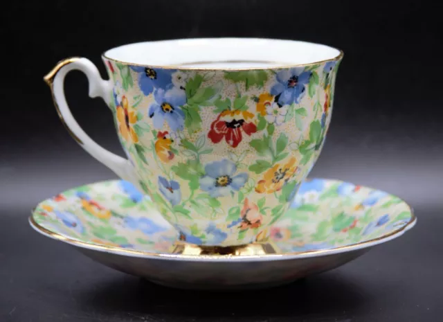 Vintage Royal Ardalt Floral Chintz Pattern 2107 Teacup and Saucer