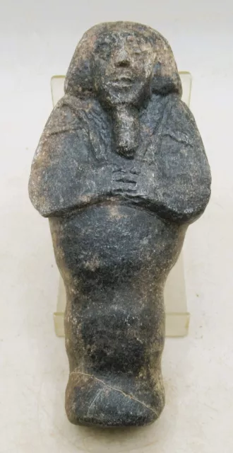 A376 Ancient Egyptian Black Stone Composite Ushabti Shabti. Super Rare