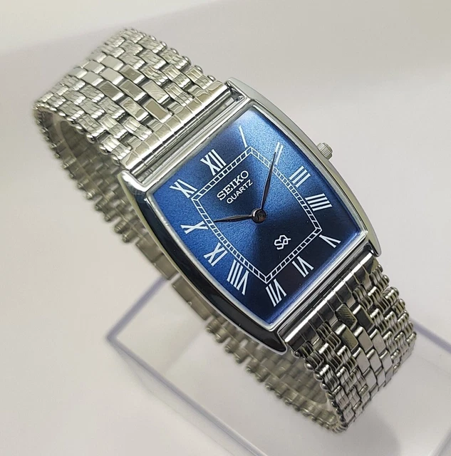 SEIKO QUARTZ SUPER Slim Men Steel Wrist Watch Japan Made Roman