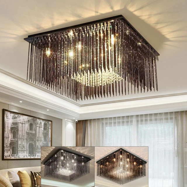 Chandelier Crystal Lamp Dimmable Ceiling Light Elegant Pendant Light Home Decor