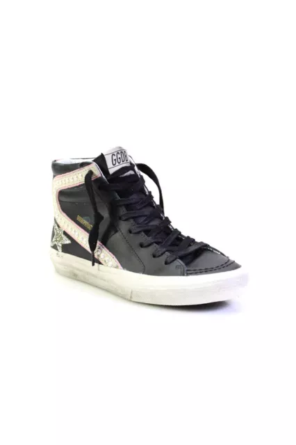 Golden Goose Deluxe Brand Womens Leather High Top Sneakers Black Size 37 7