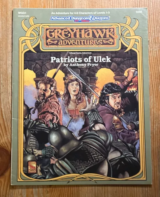 AD&D Greyhawk adventures WGQ1 Patriots of Ulek 9385 TSR RPG VG+