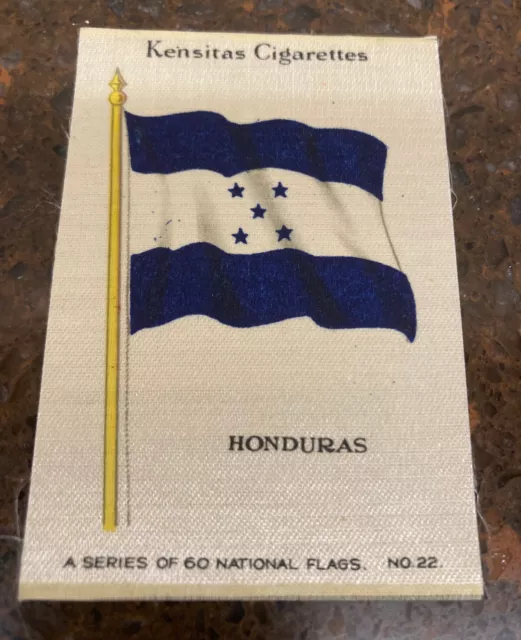 Kensitas Cigarettes 1934 National Flag (Silk) No.22 for Honduras - J Wix and Son